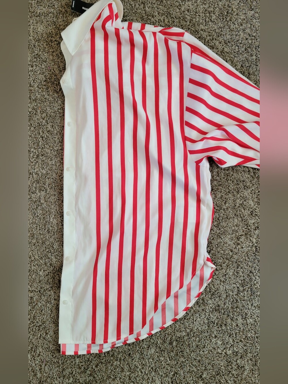 Express Red and White Striped Blouse Brand New W/Tags